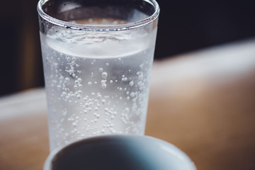 Carbonated water on a hot summer day