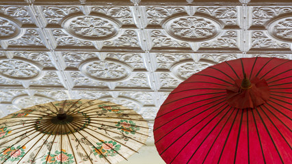 Montana, Missoula. Oriental-style umbrellas. Credit as: Don Paulson / Jaynes Gallery / DanitaDelimont.com
