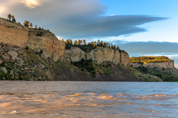 The Yellowstone River at sunrise in Billings, Montana, USA