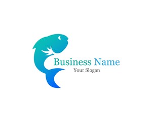 Obraz premium Fish icon logo template Creative vector symbol of fishing club