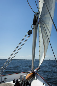 Sailing In The Chesapeake Bay Off Historic Annapolis, MD.