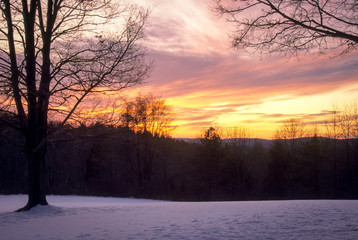 USA, New Jersey, High Bridge, Nassau Street, sunset, February.