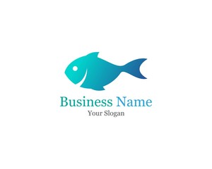 Fish icon logo template Creative vector symbol of fishing club