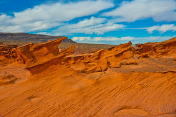 USA, Nevada, Mesquite. Gold Butte National Monument, Little Finland red rock sculptures