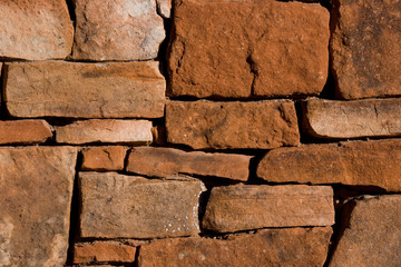 NA, USA, New Mexico, Santa Fe, Sandstone Wall 