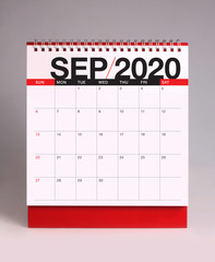 Simple desk calendar 2020 - September