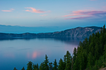 Sunset, Crater Lake, Crater Lake National Park, Oregon, USA