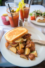 Egg and bacon sandwich, brunch, Austin, Texas, Usa