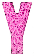 candy pink letter Y