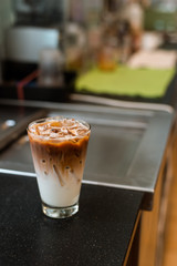 all day morning with ice latte coffee 