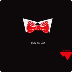 Fototapeta na wymiar Greeting label Bow Tie Day