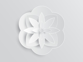 Paper art flowers isolated element