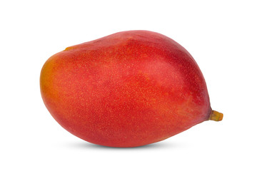 single ripe mango isolated on white background