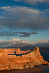 USA, Utah, Glen Canyon National Recreation Area. View from Alstrom Point Overlook, Gunsight Butte...