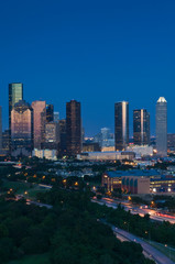 Texas, Houston Skyline at Dusk