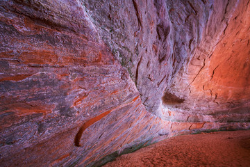 Utah, Glen Canyon National Recreation Area. Sandstone wall of alcove in Fifty mile Canyon. Credit as: Don Paulson / Jaynes Gallery / DanitaDelimont.com