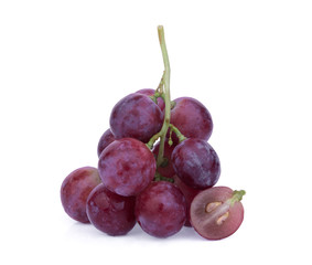 fresh red grape isolated on white background