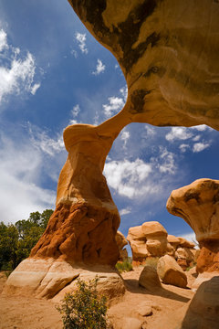 USA, Utah, Escalante Grand Staircase National Monument, Devil's Garden. View of Metate Arch. 