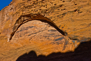 USA, Utah, Boulder. Burr Trail Road views in Long Canyon and Arch Forming