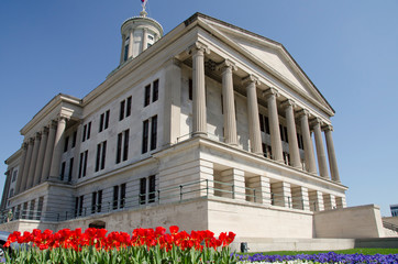 Tennessee, Nashville. Historic Tennessee State Capitol building, circa 1854, built Grecian style...