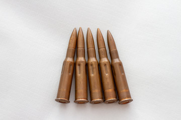bullets on white background