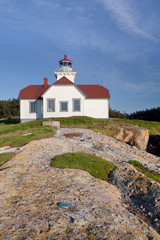 Fototapeta na wymiar USA, Washington, San Juan Islands. View of Patos Island Lighthouse. Credit as: Don Paulson / Jaynes Gallery / DanitaDelimont.com