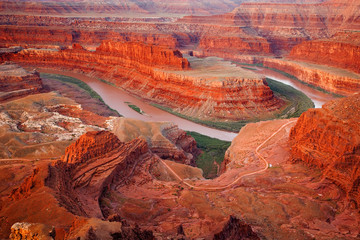 USA, Utah, Dead Horse Point State Park. View of The Gooseneck section of Colorado River. 