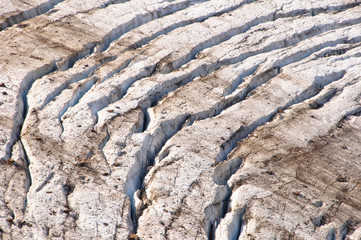 USA, Washington State, North Cascades. Crevasses in glacier, near Spider Gap.