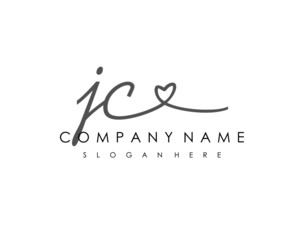 JC Initial handwriting logo vector
