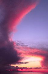 Fototapeta premium Sunset from the Dungeness Spit, Dungeness National Wildlife Refuge, Sequim, Washington, US