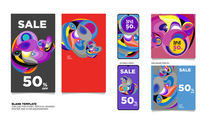 Fluid,Curvy, and Liquid Colorful Flat Summer Sale 50% discount Background. The Template can use for, landing page, template, ui, web, homepage, poster, banner, flyer.&nbsp;