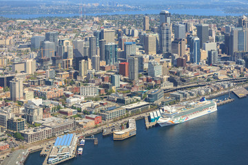 Fototapeta na wymiar Aerial View of Seattle, Washington State, USA