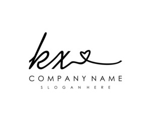 KX Initial handwriting logo vector