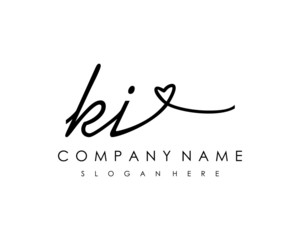 Obraz premium KI Initial handwriting logo vector