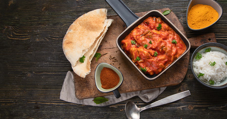 Chicken tikka masala. Traditional indian cuisine.