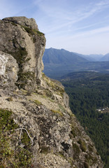 USA, Washington State, North Bend, top of Rattlesnake Ridge in the Cascade Mountains.