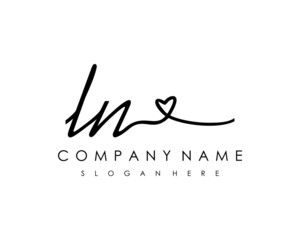 LN Initial handwriting logo vector