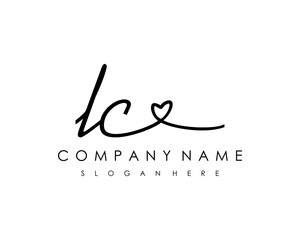 LC Initial handwriting logo vector