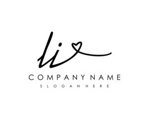 LI Initial handwriting logo vector