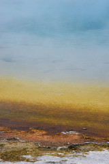 USA, Wyoming. Sunset Lake, Black Sand Basin, Yellowstone National Park.