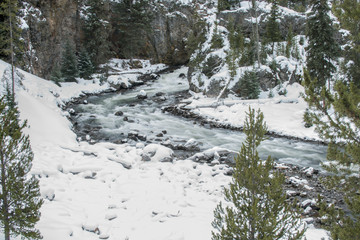 USA, Wyoming, Yellowstone National Park, Firehole River in Firehole Canyon