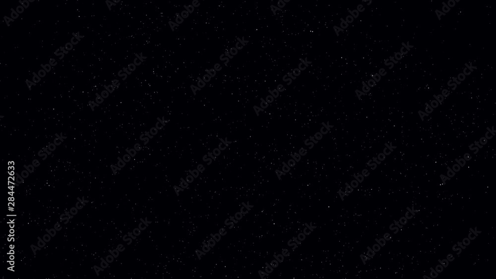 Poster many flickering particles in a dark infinite space, high-resolution computer graphics 4k