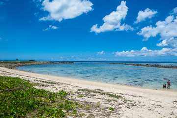 Fototapeta na wymiar Sandy Bay in the Pacific National Historical Park, Guam, US Territory, Central Pacific