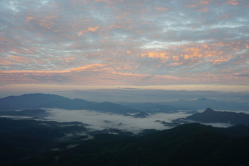 sunset in the mountains