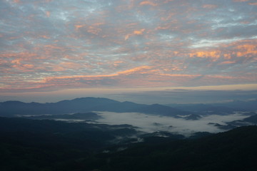 sunset in the mountains