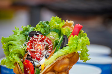 Fresh street food closeup . © Pavlo Burdyak