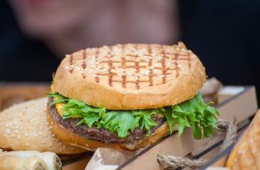 Fresh street food closeup .