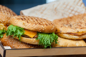Fresh street food closeup .