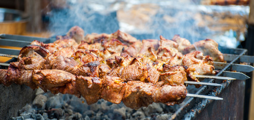 Fresh street food closeup .