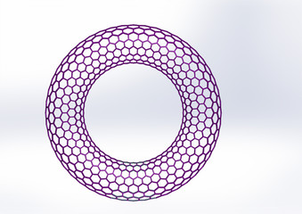 Purple hexagonal mesh ring 3d